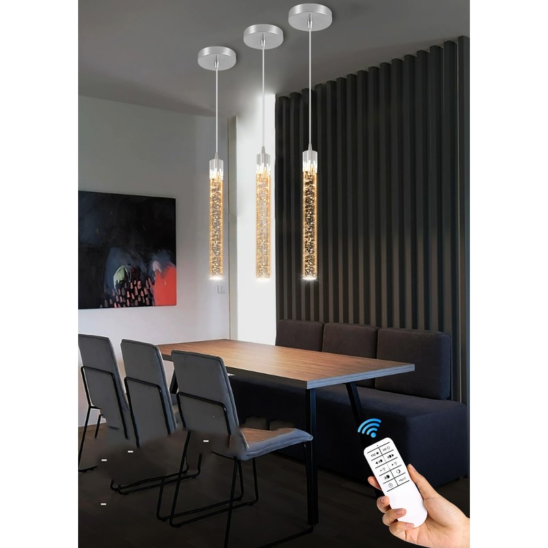 ykolupty Mini 1 Light Chrome Crystal Pendant Lights,Modern Led Kitchen