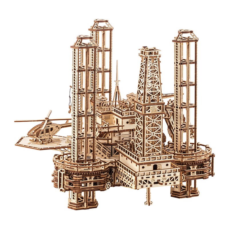 Wood Trick Offshore Rig Platform Wooden 3d Mechanical Model Kit