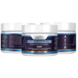 Crema de glucosamina orgánica Vitamina Naturals soporte para la artritis 4 oz hecha en EE. UU.