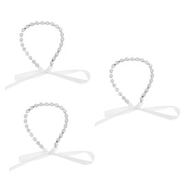 FOMIYES 3pcs Elegant Bridal Headband Black Ribbon Headband for Women Wedding Headpiece