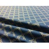 Gold Moroccan Arabic Damask Fabric Navy Blue Curtain Upholstery -