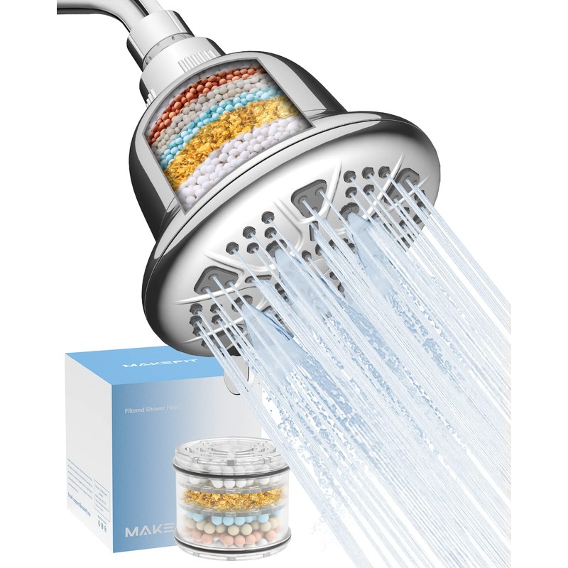 MakeFit Filtered Shower Head - High Pressure Shower Head with
