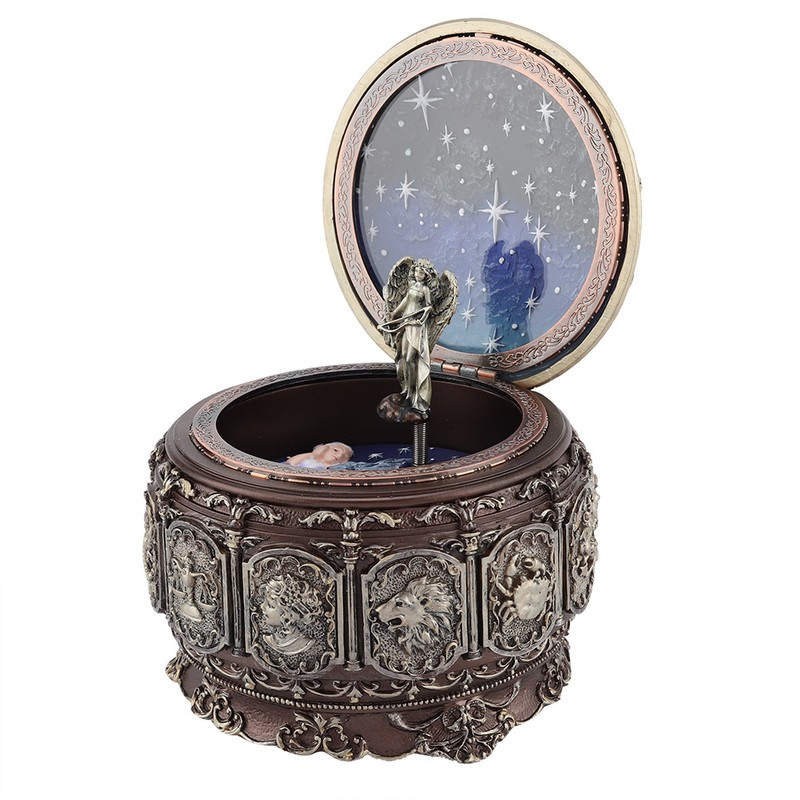 Vintage Music Box with 12 Constellations Rotating Goddess Twinkling LED