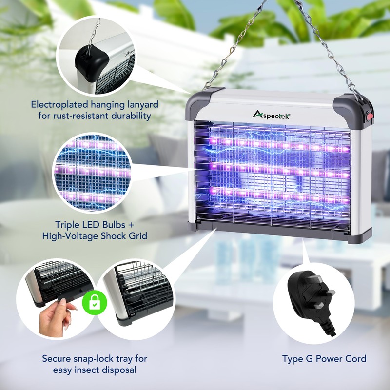 Aspectek LED Bug Zapper Indoor – High-Voltage Mosquito and Fly