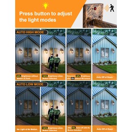 VOCLDFA Motion Sensor Outdoor Wall Light Nautical Outside Wall Sconce Dusk to Dawn Exterior Light Fixtures Wall Mount Retro Motion Activated Outdoor Porch Wall Lantern with Oil Rubbed Bronze IP65