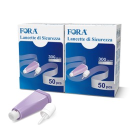 FORA Safety Lancets 30G 1.6 mm – Pack of 100, Single Penetration Aid for Capillary Blood Removal