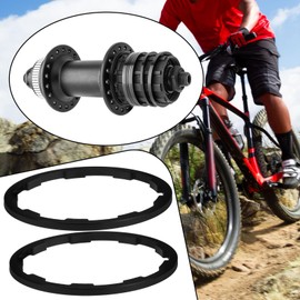 SG Store 2pcs 1.85mm Bicycle Flywheel Hub Gasket Cassette Cycling Flywheel Axle for Mountain Bicycles Travel Bicycles and Highway Bicycles Black