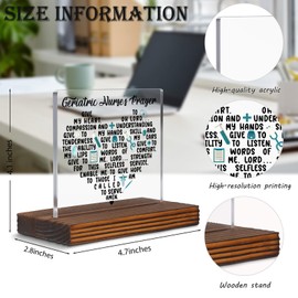 Geriatric Nurse Prayer Desk Decor Sign, Inspirational Christian Gift for Elder Care Nurses, Faith-Based Prayer Plaque for Hospital Office, Graduation or Nurse Appreciation Week Gift EC242