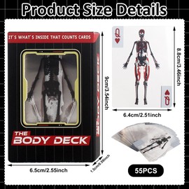 GAROMIA The Body Deck Funny Transparent Playing Cards Human Anatomy Skeleton 3D Image of Human Body Playing Cards Mannequin Body Deck Skeleton Playing Cards