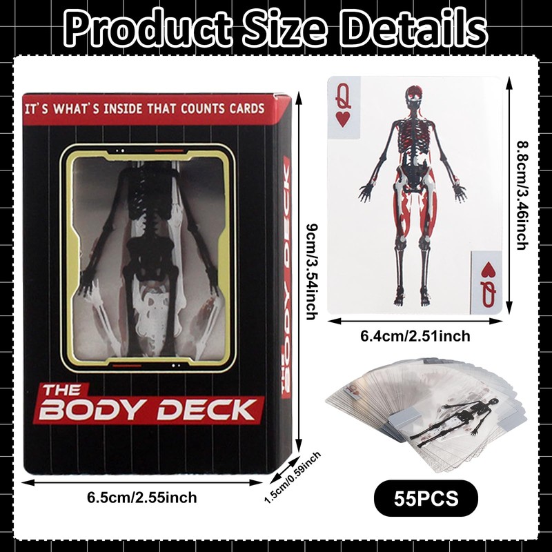GAROMIA The Body Deck Funny Transparent Playing Cards Human Anatomy