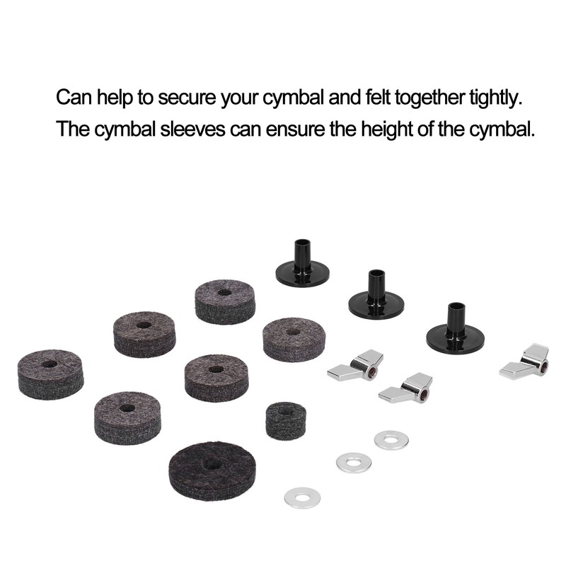18PCS Cymbal Replacement Accessories HiHat Clutch Felt Cymbal Sleeves with