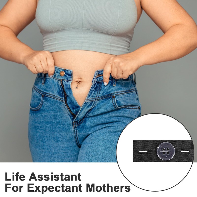 Wanmu 20 Pcs Adjustable Elastic Pants Waist Tightener Kit, Women