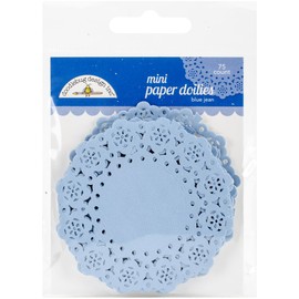 DOODLEBUG Mini Doilies (75 Pack), Blue Jean