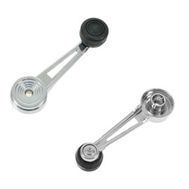 TRQ Driver & Passenger Side Window Crank Handle Set Chrome & Black Compatible with 1980-1986 Ford Bronco 1973-1977 F-100 1975-1977 F-150 F-250 F-350