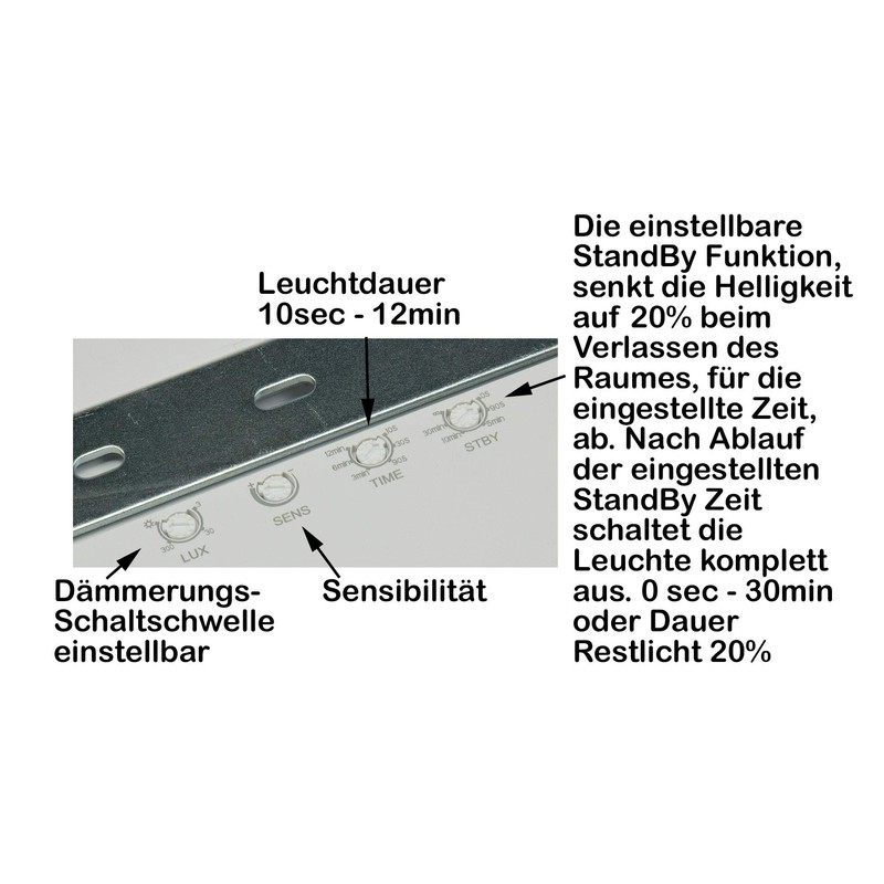 ChiliTec LED Ceiling Light with Motion Sensor 26 cm IP54