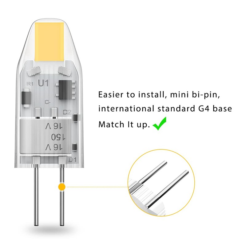 YUIIP G4 LED Bulb AC/DC 12V 1.2W (10W Halogen Bulb