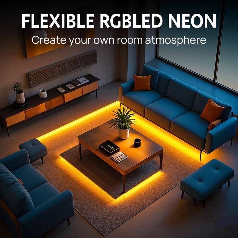 10M/32.8FT Smart LED Strip Waterproof RGB Neon Rope Light with