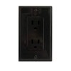 RiteAV 15A Electrical Duplex Receptacle Wall Outlet Plate 1 Gang Decorative Black
