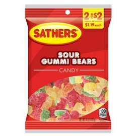 Sathers Sour Gummi Bears 4 oz (12 count)