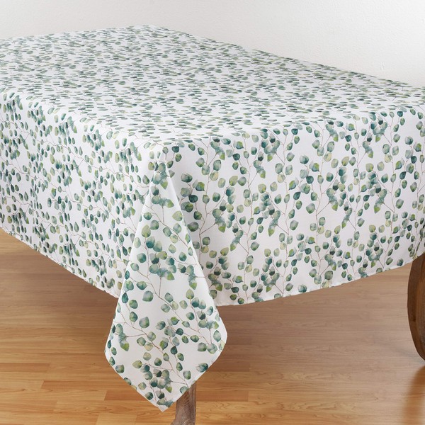 SARO LIFESTYLE Eucalyptus Leaf Tablecloth, Eucalyptus, 70"x120"