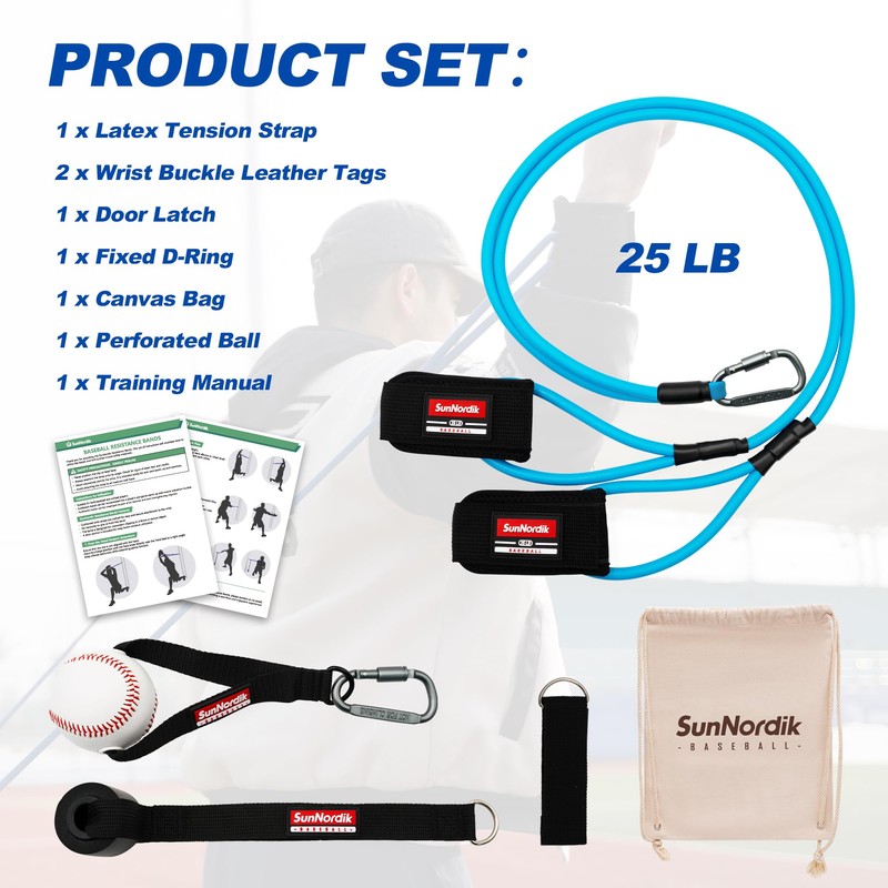 SunNordik Resistance Bands for Pitchers, Baseball & Softball Training Equipment