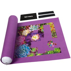 Tektalk Puzzle Rolling Mat, Puzzle Storage, Puzzle Saver, Puzzle Storage System, Puzzle Mat, Puzzle Mat with 2 Elastic Straps, Storing Puzzles up to 1500 Pieces - Purple