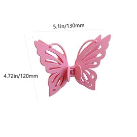 Lovely Pink Butterfly Curtain Tiebacks 2Pcs - SiegYma Cute Girlie Bedroom Curtain Holdbacks, Decorative Drapery Clips, Wall-Friendly Bow Tiebacks for Drapes (Pink)