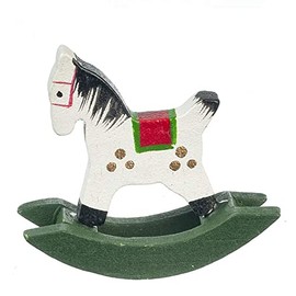 Melody Jane Dolls House Small Wooden Rocking Horse Christmas Toy Shop Store Accessory