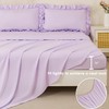 PERFEMET Lavender Ruffled Full Comforter Set Purple Ruffle Comforter Shabby
