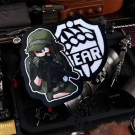 Gunfight Game Patch, Anime Bear Girl Printed Hook and Loop Patches, Funny Appliques for Backpacks, Trucker Hats, Lunch Bags, Vests, Jackets