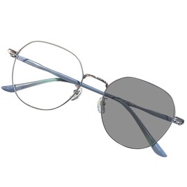 Feisedy B1246 Women's Sunglasses, Date Glasses, UV400, UV Protection, Discoloration Lenses, Metal Frame, Fashion, Non-Polarized, blue