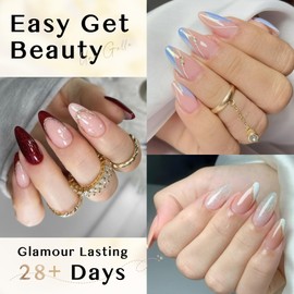 UNA GELLA Almond Shape Nail Tips Half Cover 216pcs Medium Almond Gel Nail Tips Pre-buff Matte Soft Gel Acrylic Press On Nails Easier Nail Extentions Art Salon 12 Sizes