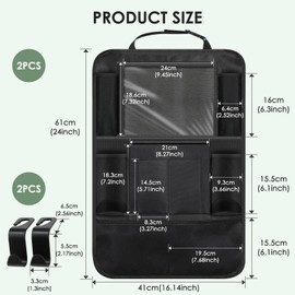 GlasFlength Car Storage Bags, Car Organizer Bags with Multiple Pockets, Car Seat Back Pockets, Fits Most Vehicles