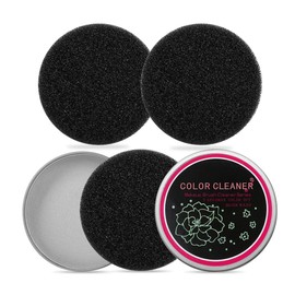 HONGECB Professional Make-Up Brush Cleaner, Quick Colour Changing for Cosmetic Brushes, Single Layer Dry Cleaning Sponge Tool, 3 Pieces Sponge with a Compact Tin for Portable Carrying