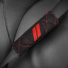 YOSRTER Soft Microfiber Leather Seat Belt Pad with Red Trim