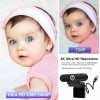 ZIQIAN Webcam 4K 8MP HD (Microphone/Pr