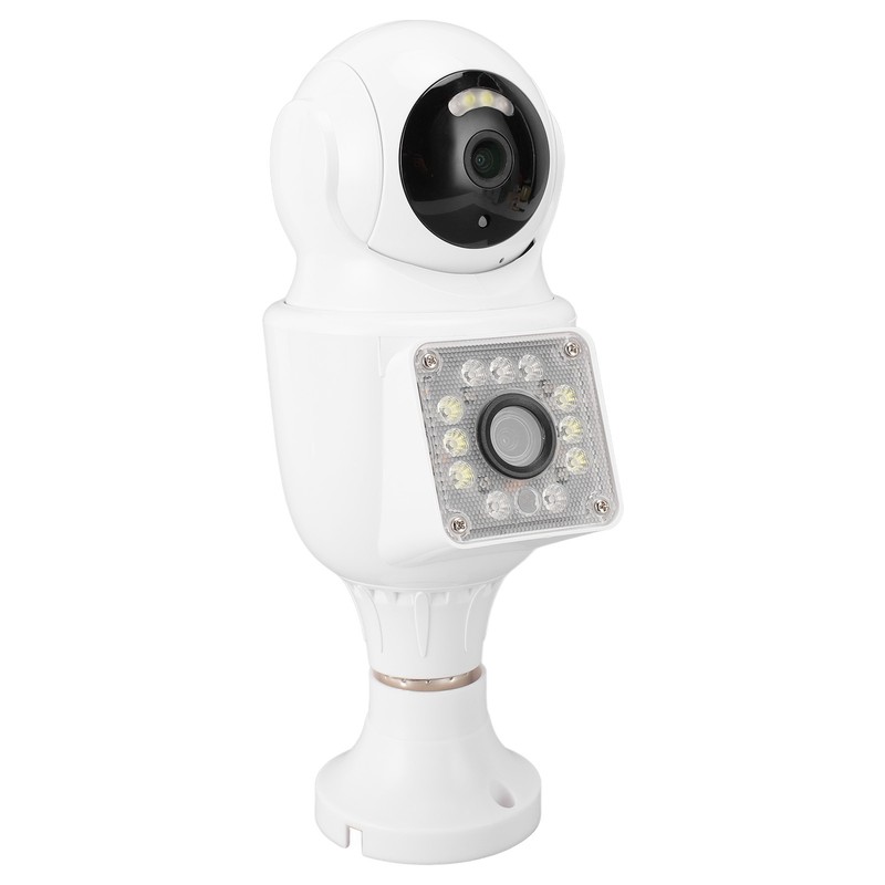 FHD 1080P Dual Lens Light Bulb Security Camera 360 Degree