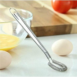 1Pc Silver Egg Beater Stainless Steel Mini Spring Coil Whisk Handheld Milk Frother Foamer Sauce Stirrer Blender Coffee Mixer Whisks Kitchen Utensils Gadgets Kitchen Egg Tools
