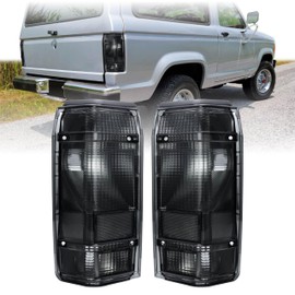 USR 84-90 Bronco 2 Tail Light – Rear Tail Lamps Set (Left + Right) Compatible with 1984-1990 Ford Bronco II Compact SUV All Models XL, XLT, XLS, Base and Eddie Bauer (SMOKE LENS TAIL LIGHTS)