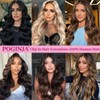 POGINJA Clip in Hair Extensions Real Human Hair, Remy Human