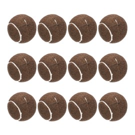 uxcell 12 Pcs Precut Walkers Tennis Balls, Universal Precut Glide Balls Walkers Accessories Glides for Furniture Legs and Floor Protection, Coffee