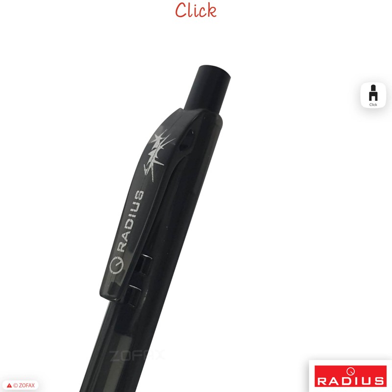RADIUS Spark Retractable Ballpoint Pens, BLACK, Fine Point (0.7mm), Pack