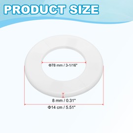 PATIKIL Wall Split Flange 3.07" (78mm),ABS Round Self-Adhesive Escutcheon Plate Buckles Water Pipe Cover for Kitchen Bathroom Arm Pipe Faucet Decoration, White
