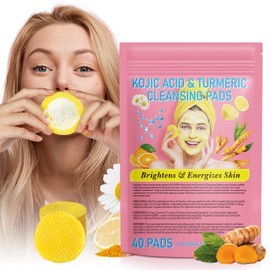VFjVlVdG Turmeric Cleansing Pads, 40pcs - Kojic Acid & Turmeric Face Scrub Pads for Deep Cleansing & Oil Control