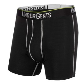 UnderGents Men's Boxer Brief Underwear. 4.5" Leg & Flyless Pouch for Ultra-Soft Cooling Men's Comfort (Black size: Medium)