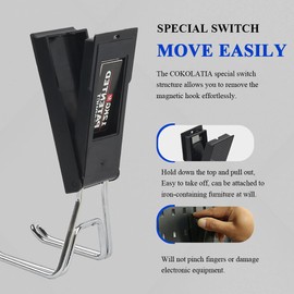 COKOLATIA Strong Open Magnetic Storage Hooks: 26lb Hold, Workshop & Garage Storage System, Magnetic Hooks Heavy Duty, Magnet Tool Holders, Small Space Storage Solutions, 2-Pack