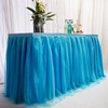 6ft / 182cm Blue Table Skirt, Romantic Tulle Desk Gauze,