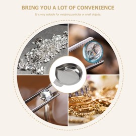 Operitacx 2Pcs Electronic Scale Trays Stainless Steel Reloading Scale Pans Powder Liquid Measuring Trays Boat for Jewelry Making Weight Digital (Silver)