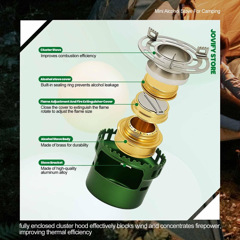 Alcohol Stove Camping Portable Backpacking Lightweight Alcohol Burner Stove with