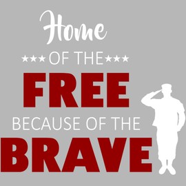VWAQ Home of The Free Because of The Brave Decal for Mailbox Patriotic Decorations (White & Burgundy)